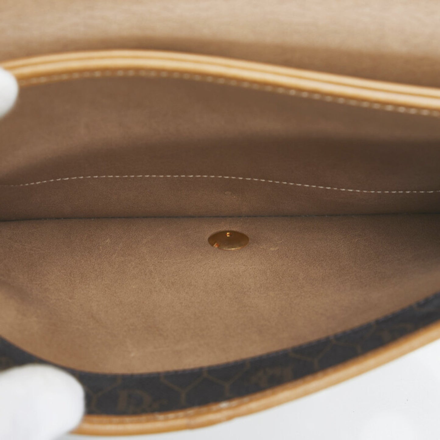 CHRISTIAN DIOR Dior Honeycomb Chain Shoulder Bag Black Brown PVC Leather Ladies