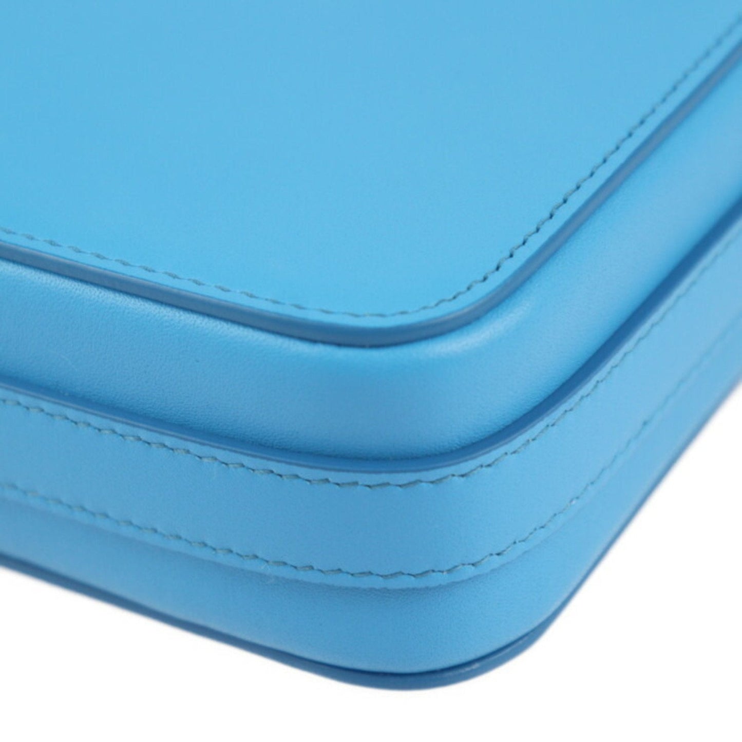 CHRISTIAN DIOR Dior Lock Vertical Pouch Shoulder Bag Leather Blue Pochette