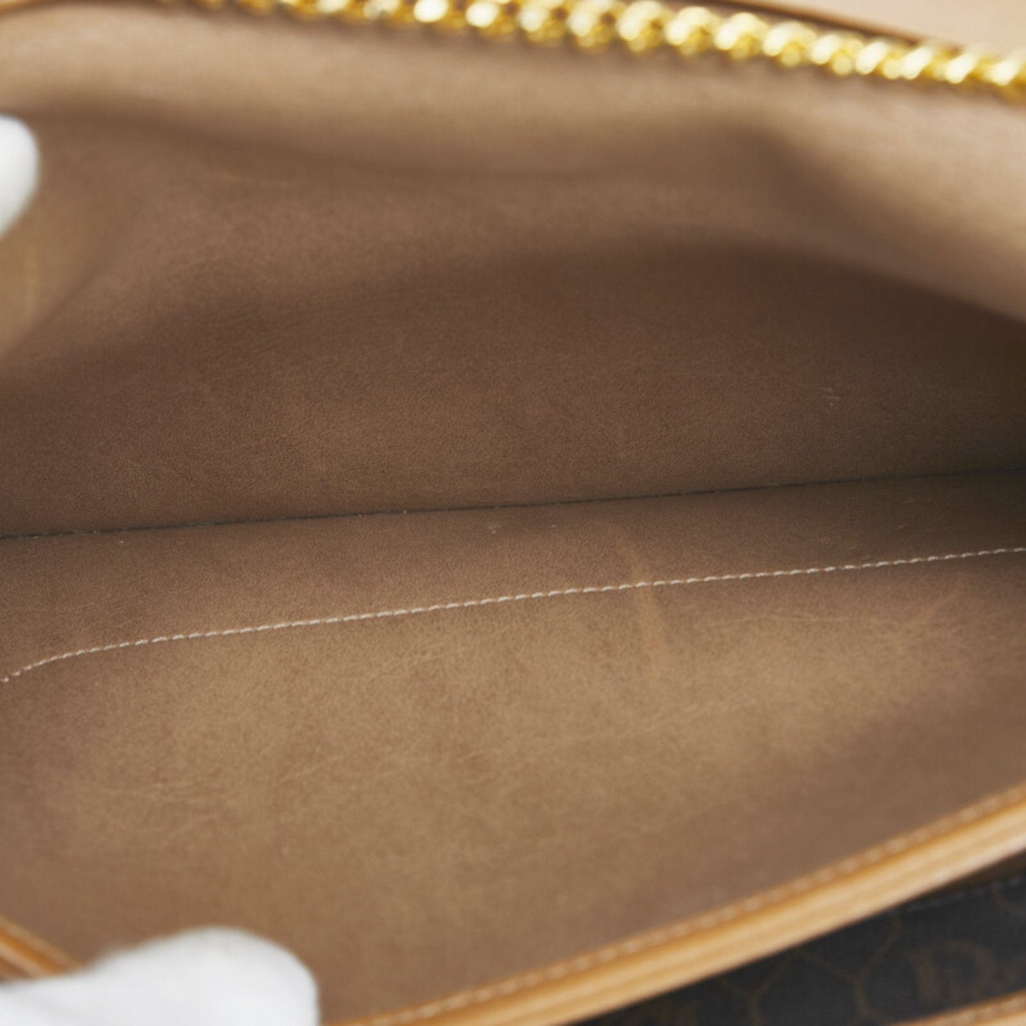 CHRISTIAN DIOR Dior Honeycomb Chain Shoulder Bag Black Brown PVC Leather Ladies