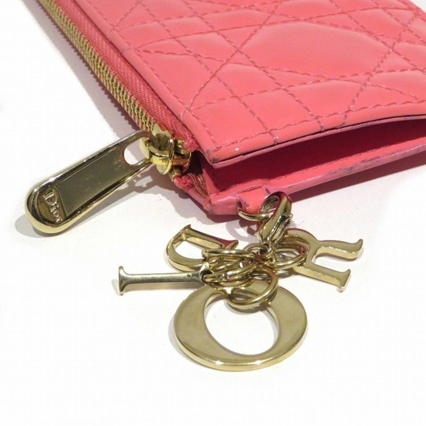 CHRISTIAN DIOR Dior Lady Cannage Card Holder Coin Purse Case Women's Accessory