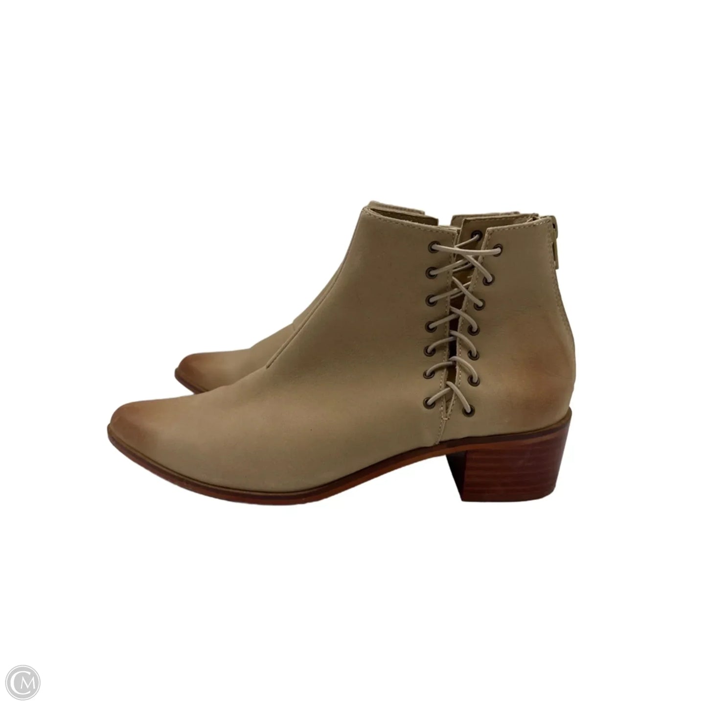 Boots Ankle Heels By Naked Boot & Shoes In Brown, Size: 8