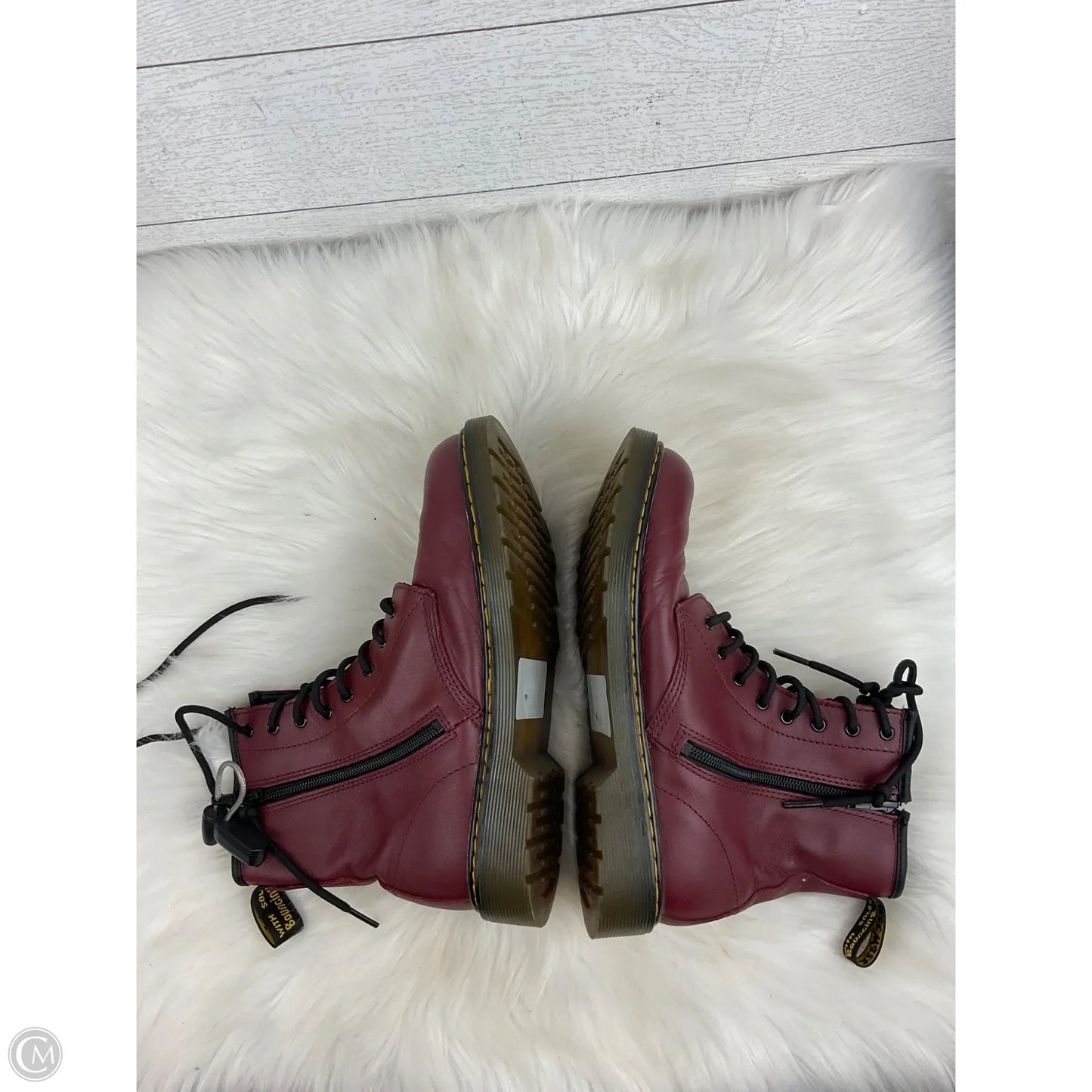 Boots Ankle Heels By Clothes Mentor In Red, Size: 6