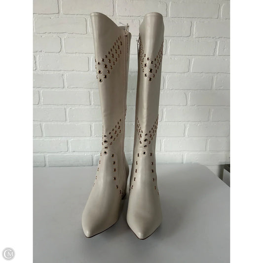 Boots Ankle Heels By Clothes Mentor In Cream, Size: 8