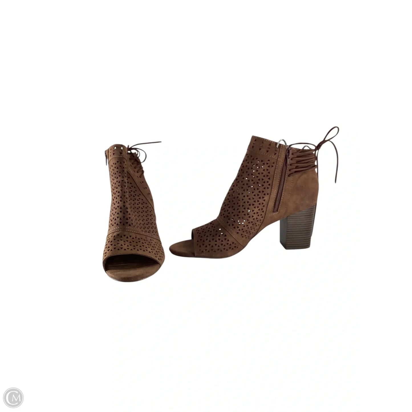 Boots Ankle Heels By Clothes Mentor In Brown, Size: 11