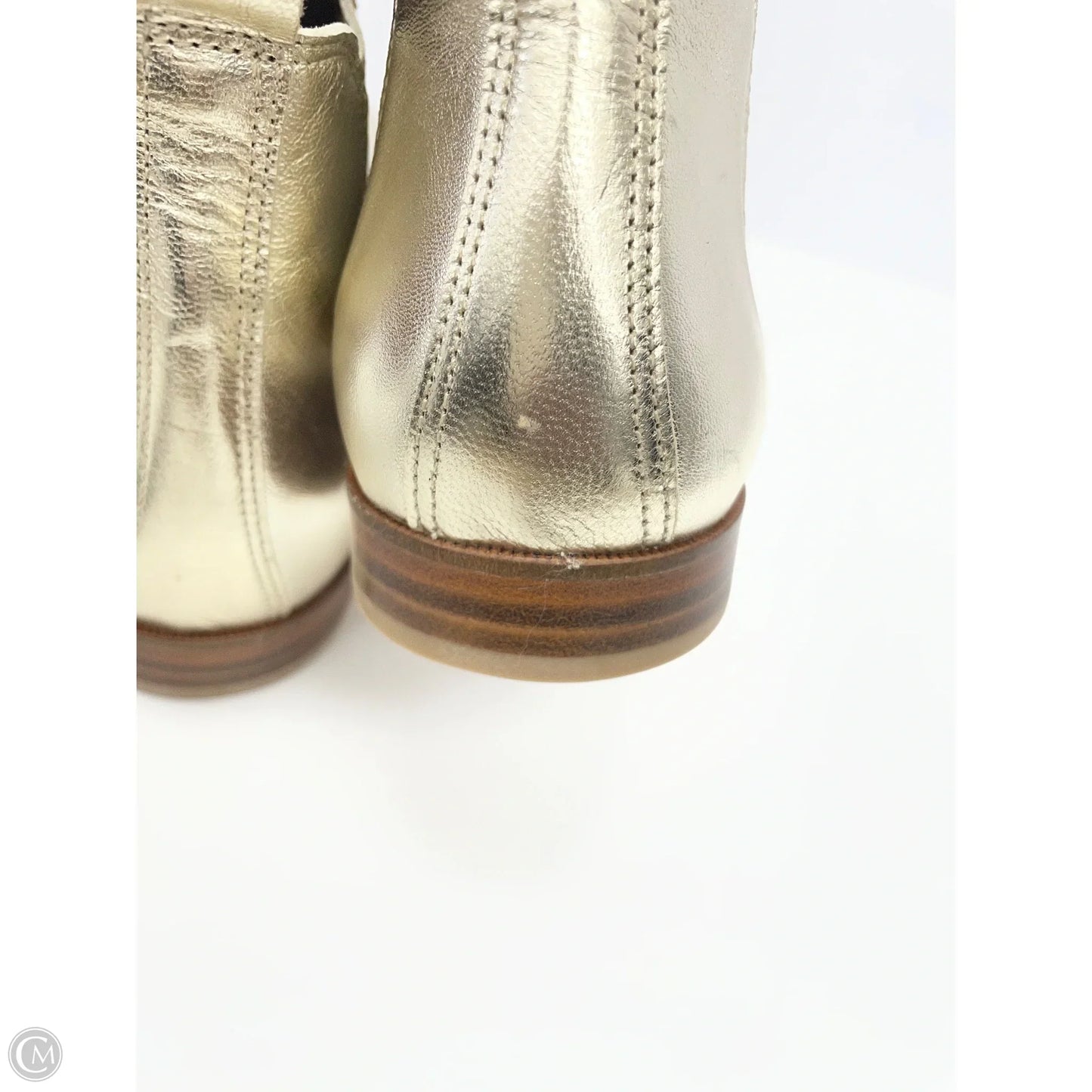 Boots Ankle Flats By Clothes Mentor In Gold, Size: 6.5