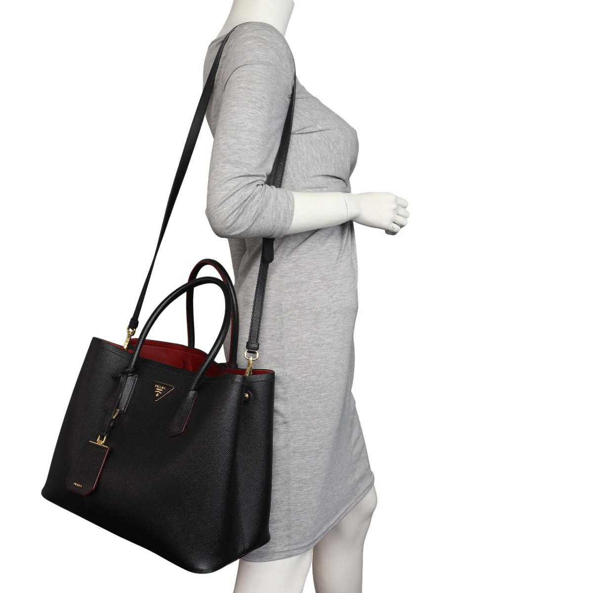 Prada Saffiano Cuir Double Bag Large