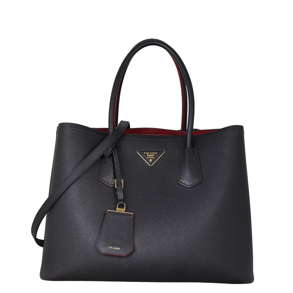 Prada Saffiano Cuir Double Bag Large
