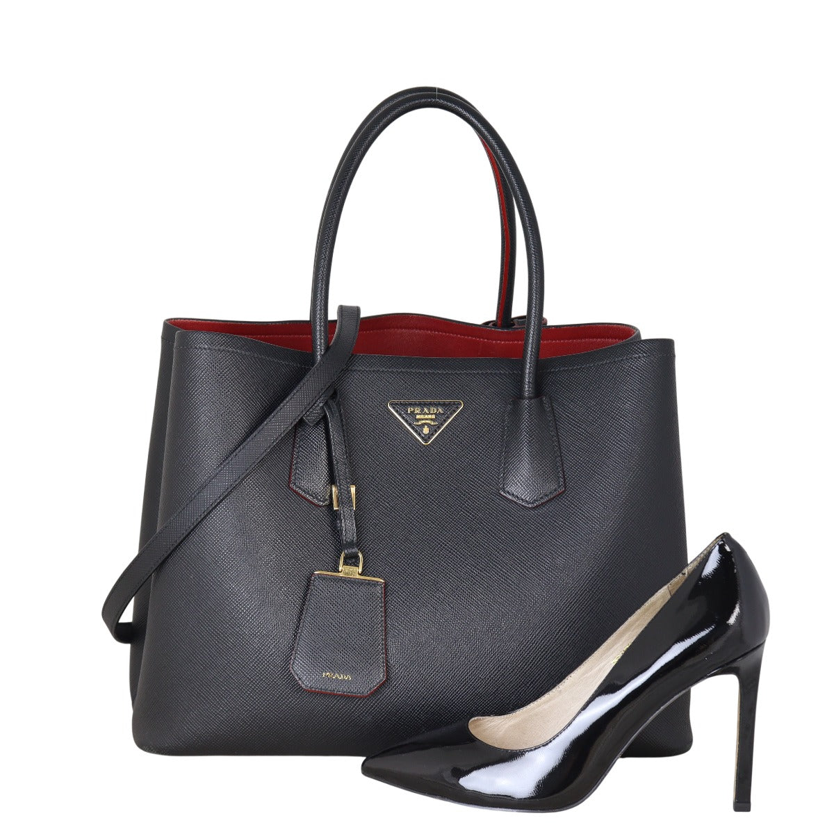Prada Saffiano Cuir Double Bag Large