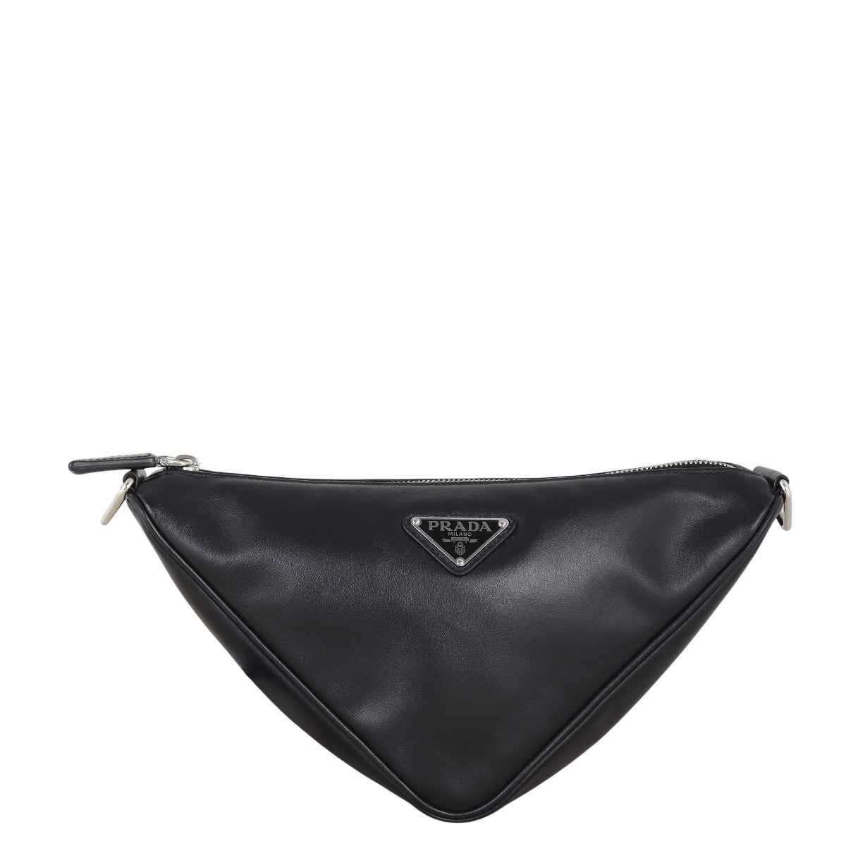 Prada Logo Triangle Leather Shoulder Bag