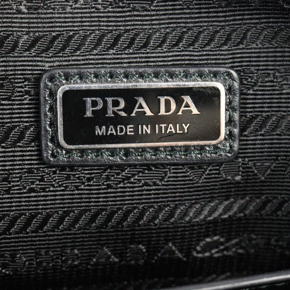 Prada Logo Triangle Leather Shoulder Bag
