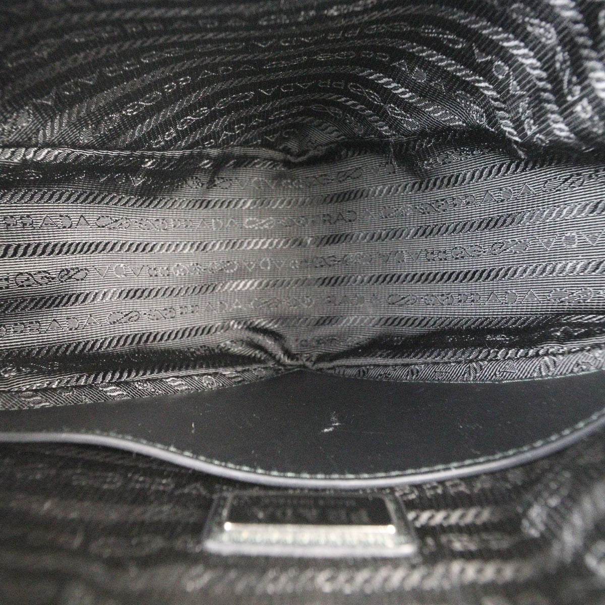 Prada Logo Triangle Leather Shoulder Bag