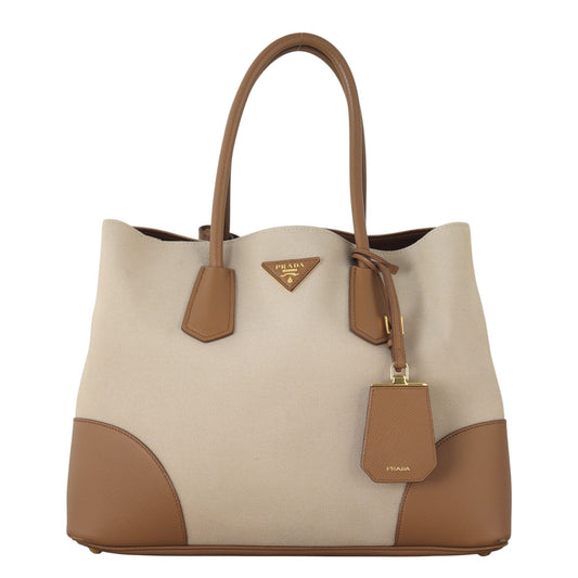 Prada Saffiano Cuir & Canapa Double Bag