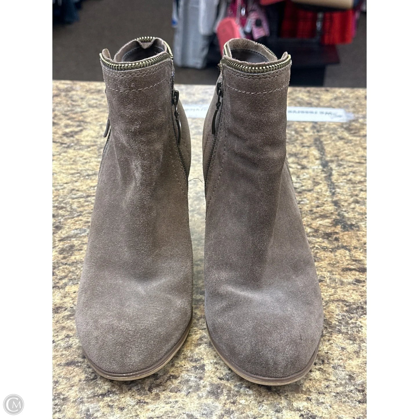 Boots Ankle Heels By Clothes Mentor In Brown, Size: 11