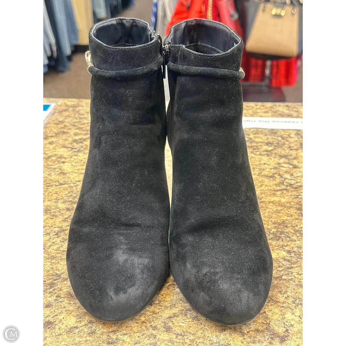 Boots Ankle Heels By Clothes Mentor In Black, Size: 11