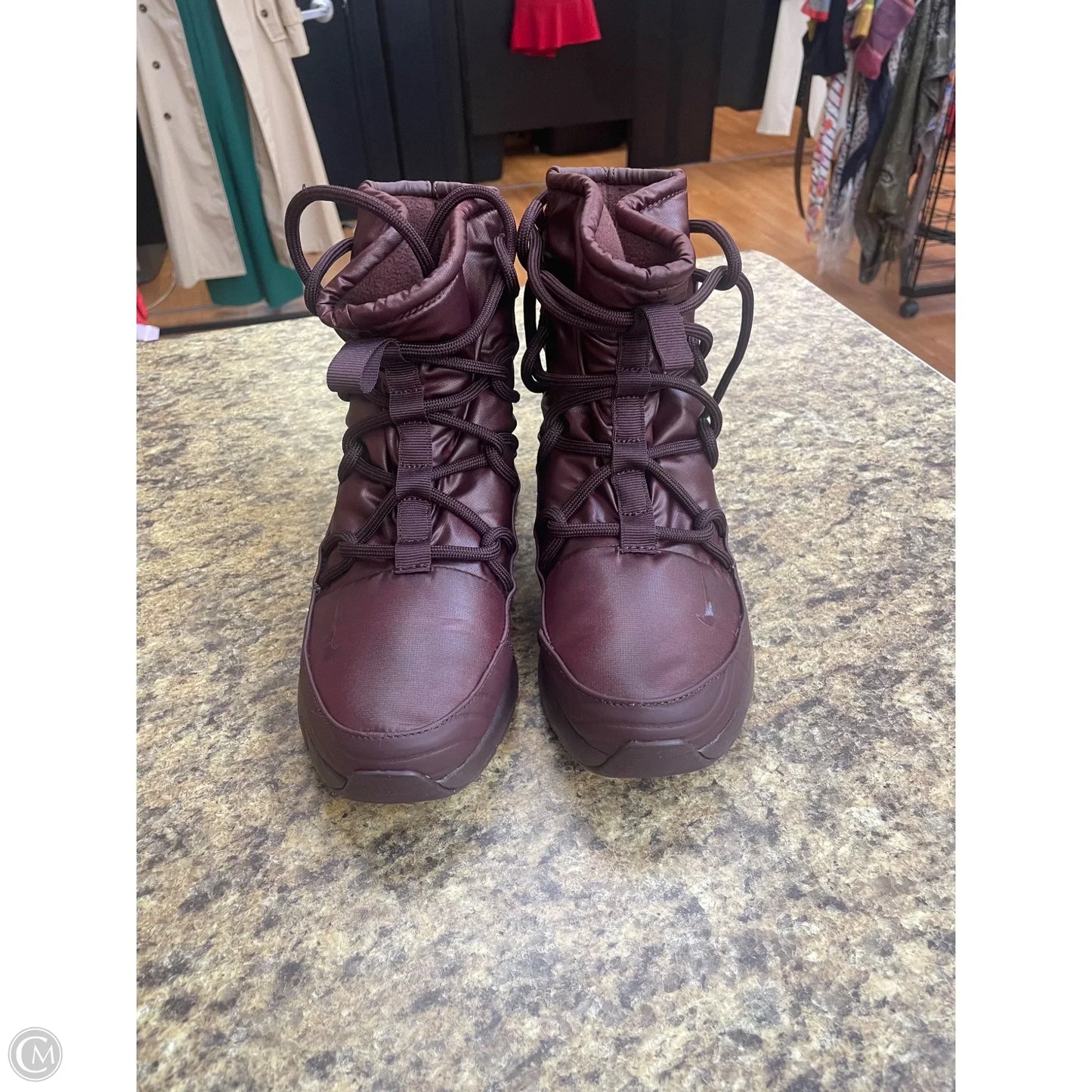Boots Ankle Flats By Nike In Maroon, Size: 7.5