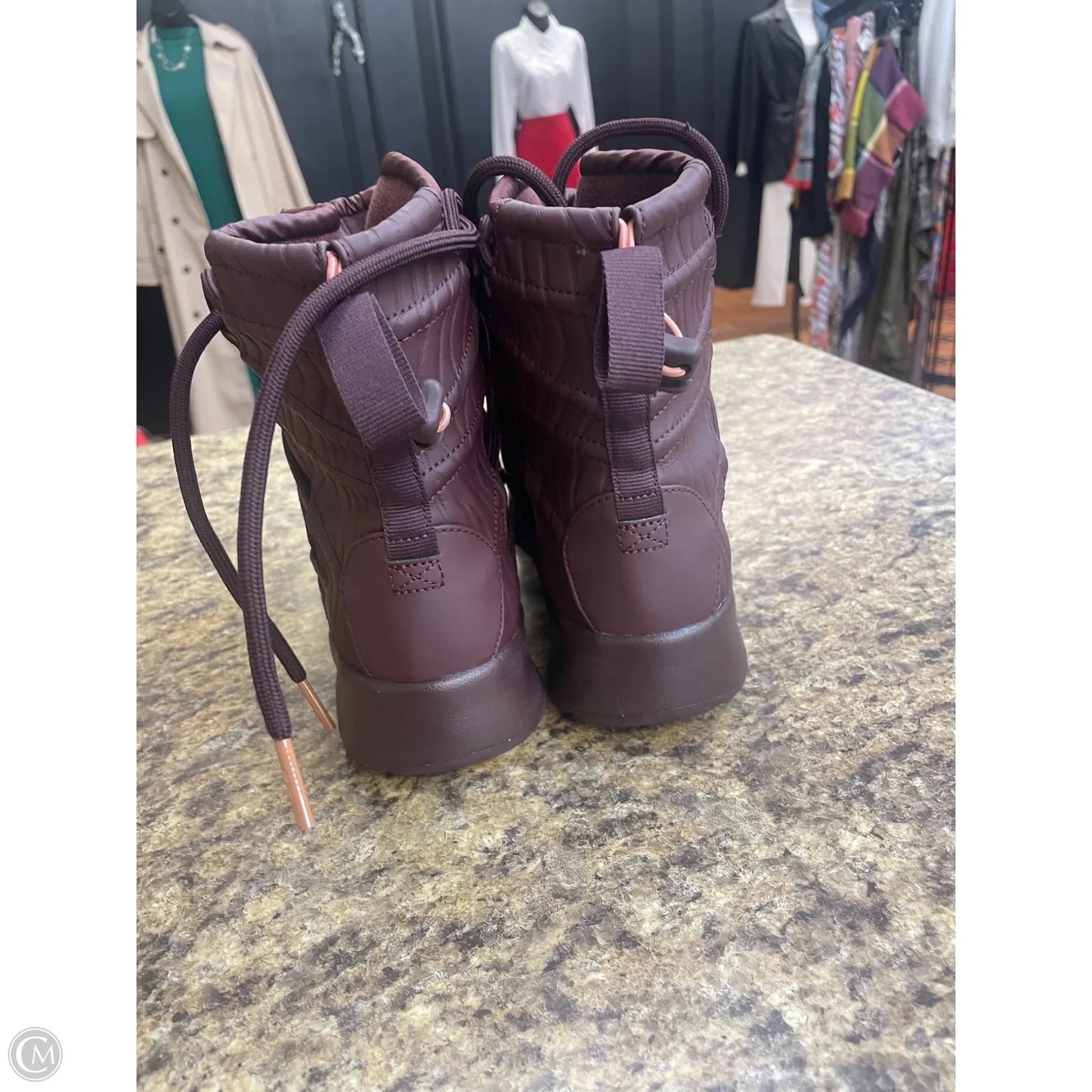 Boots Ankle Flats By Nike In Maroon, Size: 7.5