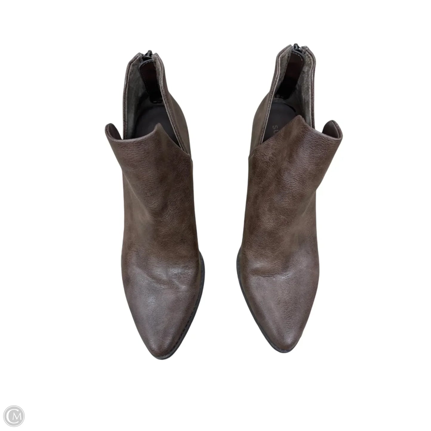 Boots Ankle Heels By Clothes Mentor In Brown, Size: 8