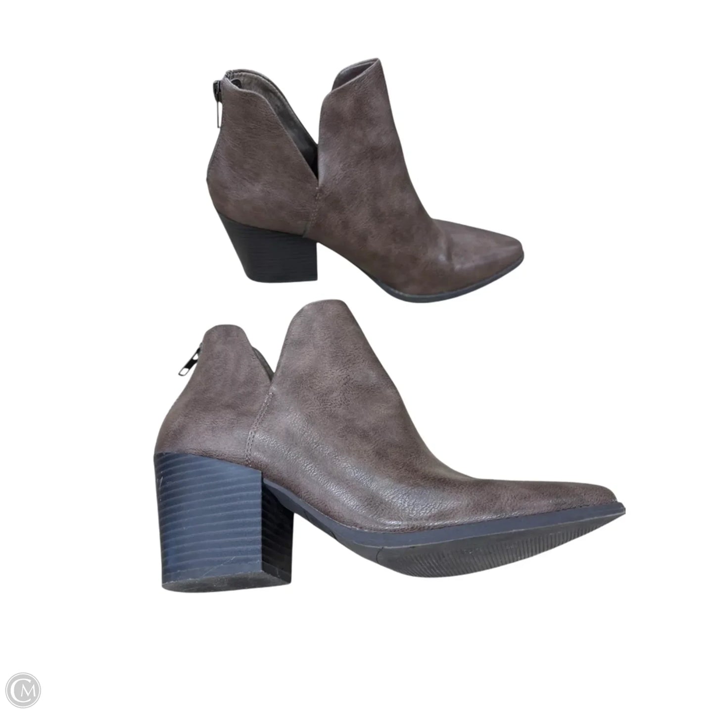 Boots Ankle Heels By Clothes Mentor In Brown, Size: 8