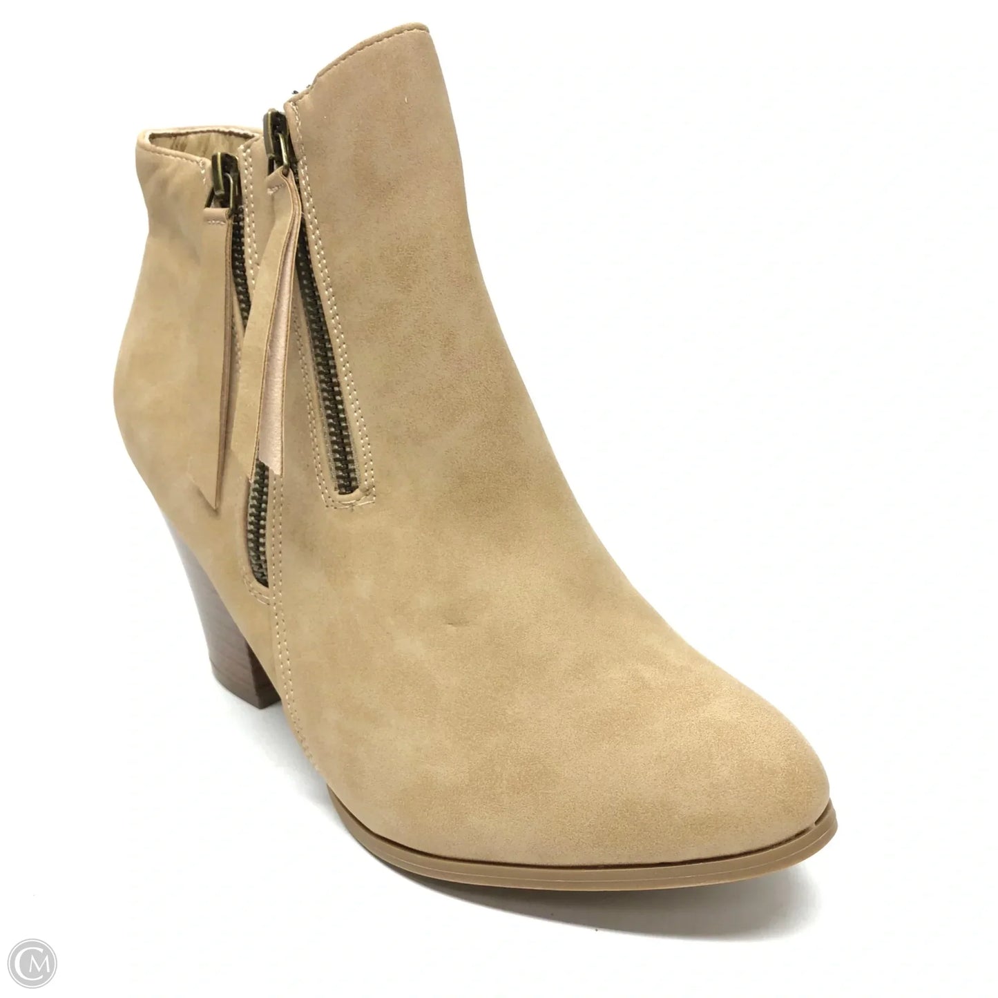 Boots Ankle Heels By Clothes Mentor In Cream, Size: 12