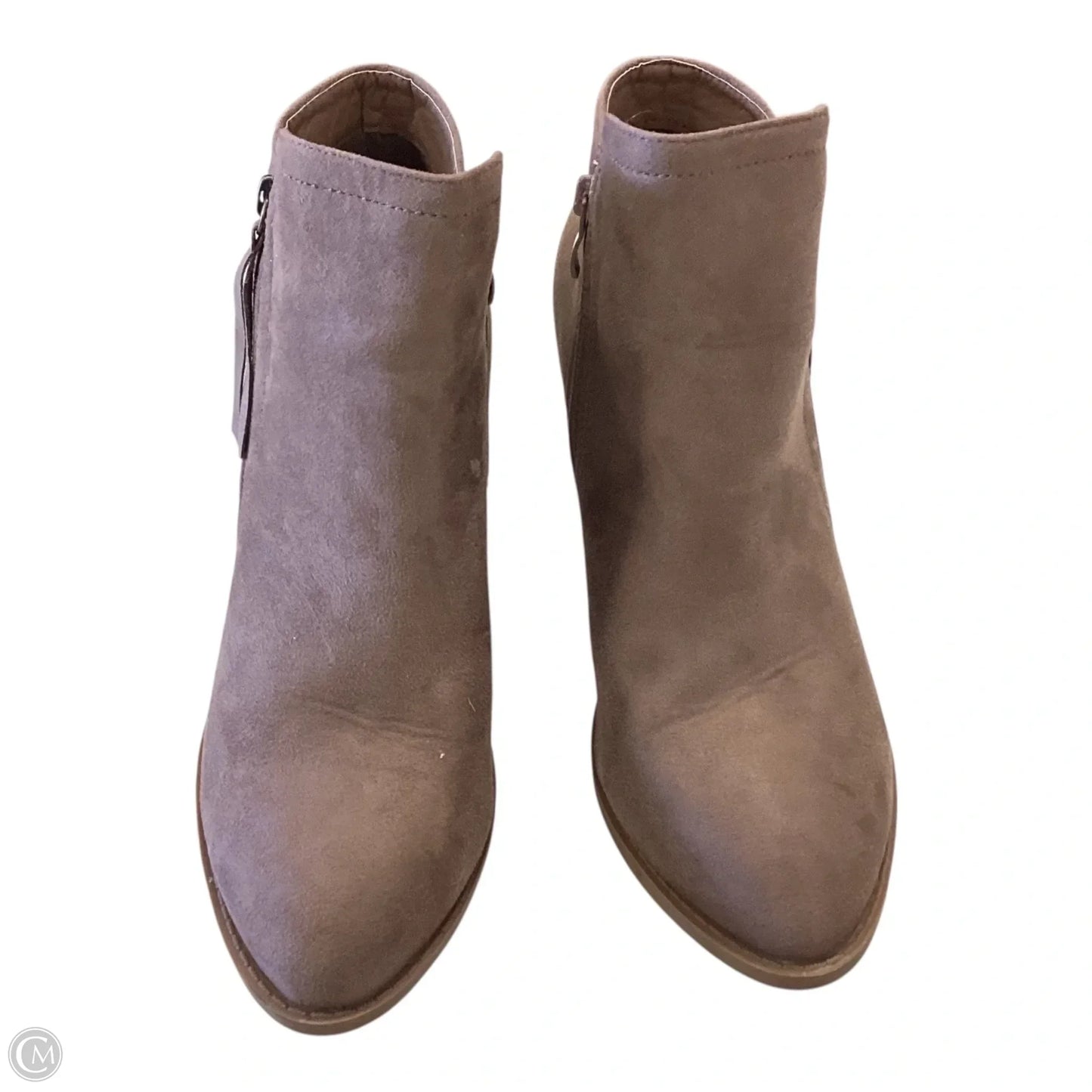 Boots Ankle Heels By Clothes Mentor In Tan, Size: 10