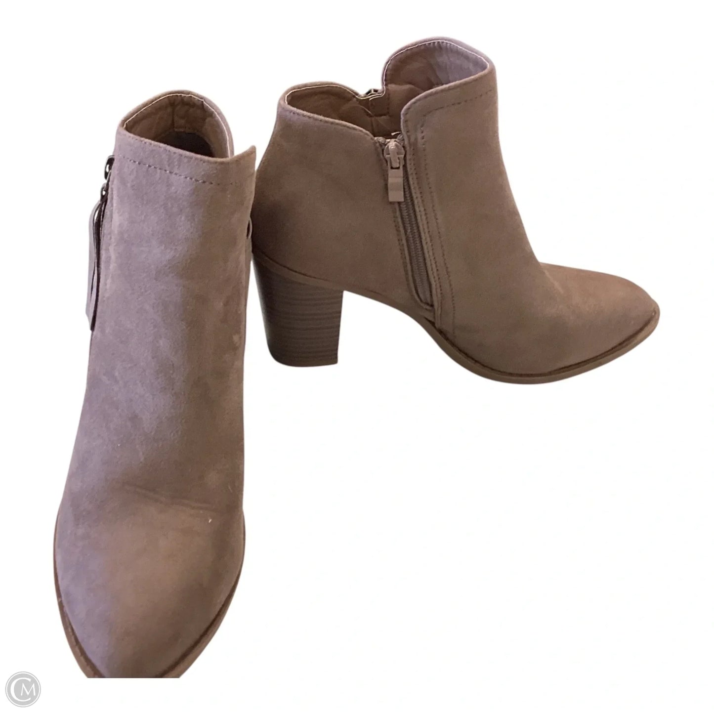 Boots Ankle Heels By Clothes Mentor In Tan, Size: 10