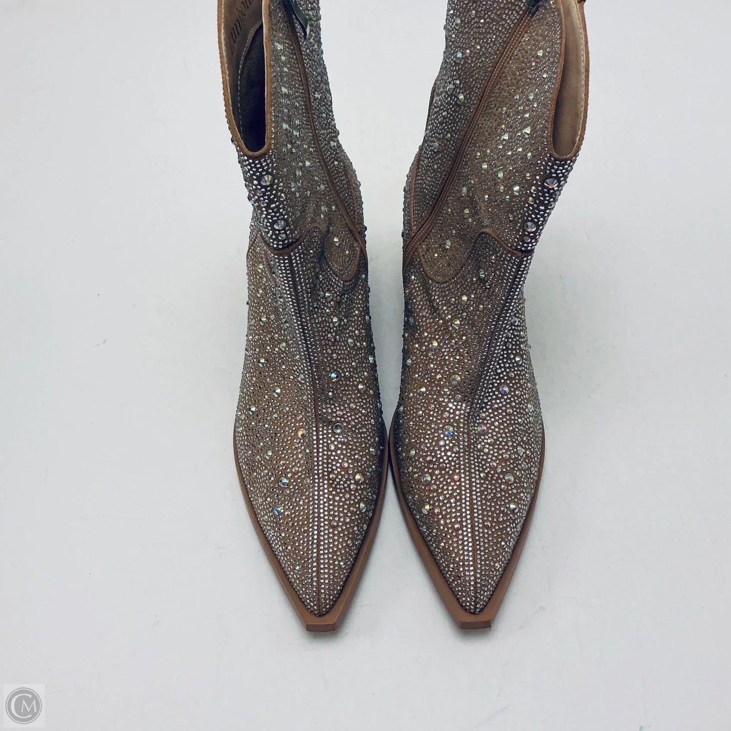 Boots Ankle Heels By Clothes Mentor In Gold, Size: 10