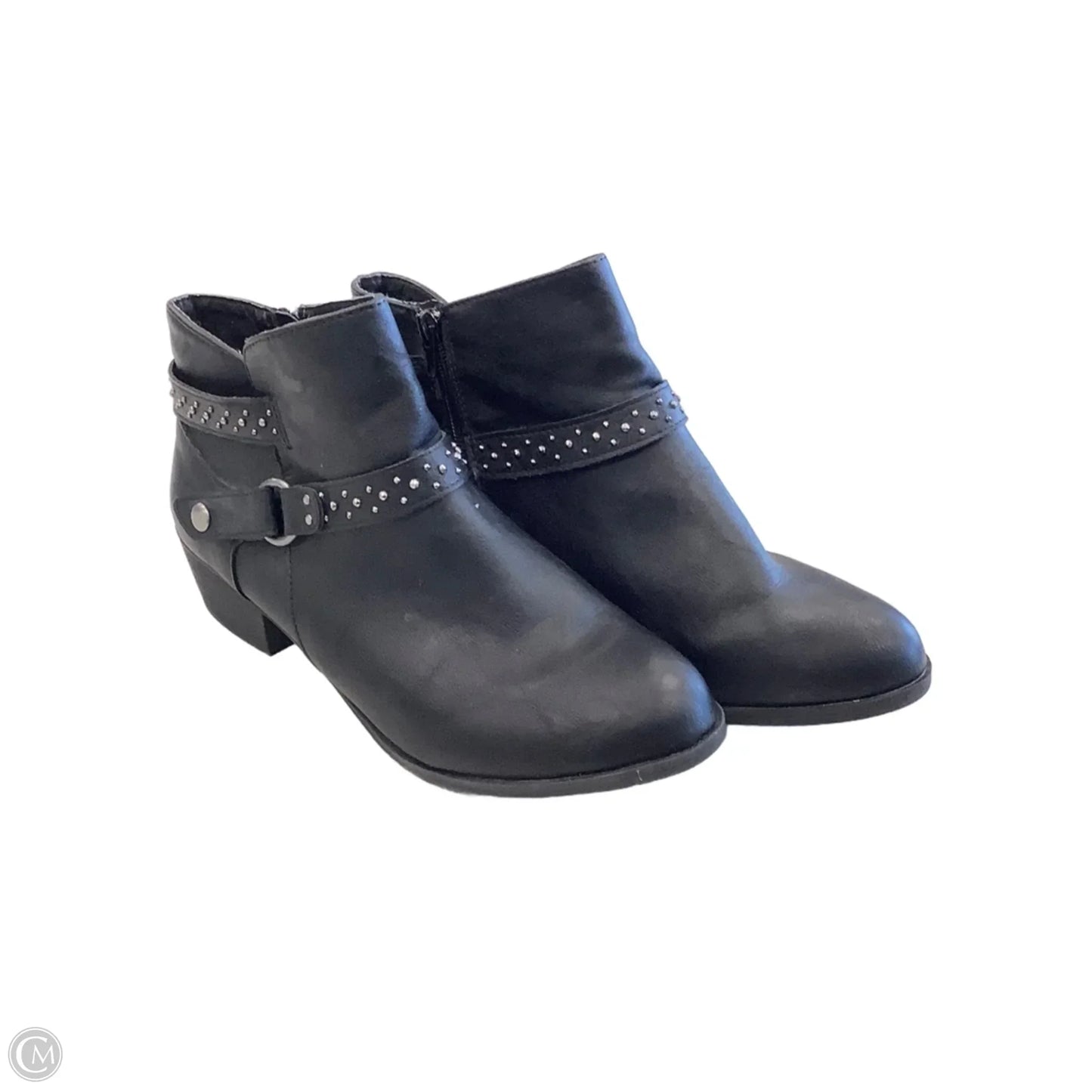 Boots Ankle Flats By Clothes Mentor In Black, Size: 10