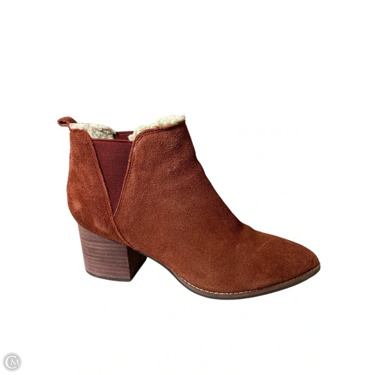 Boots Ankle Heels By Clothes Mentor In Orange, Size: 8
