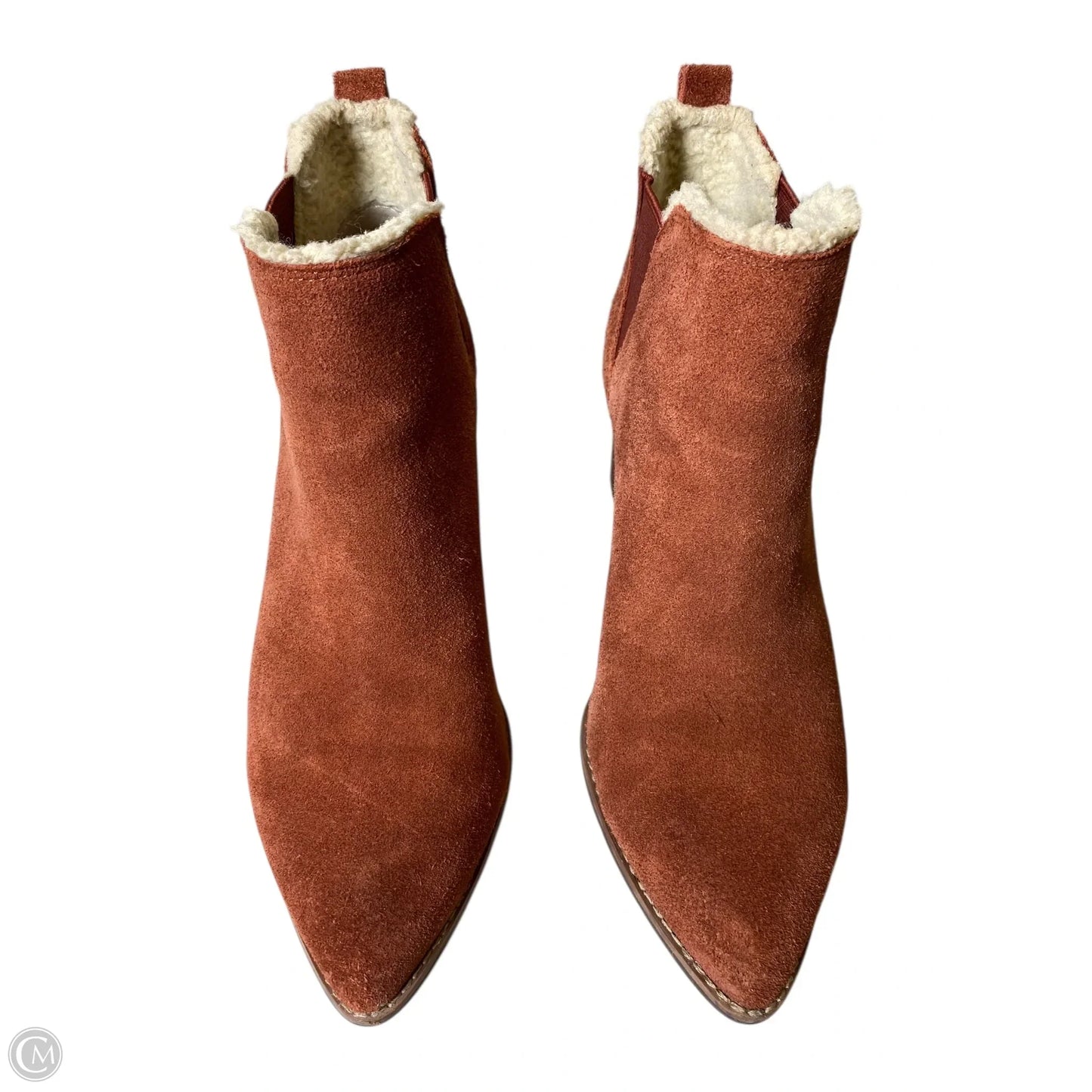 Boots Ankle Heels By Clothes Mentor In Orange, Size: 8