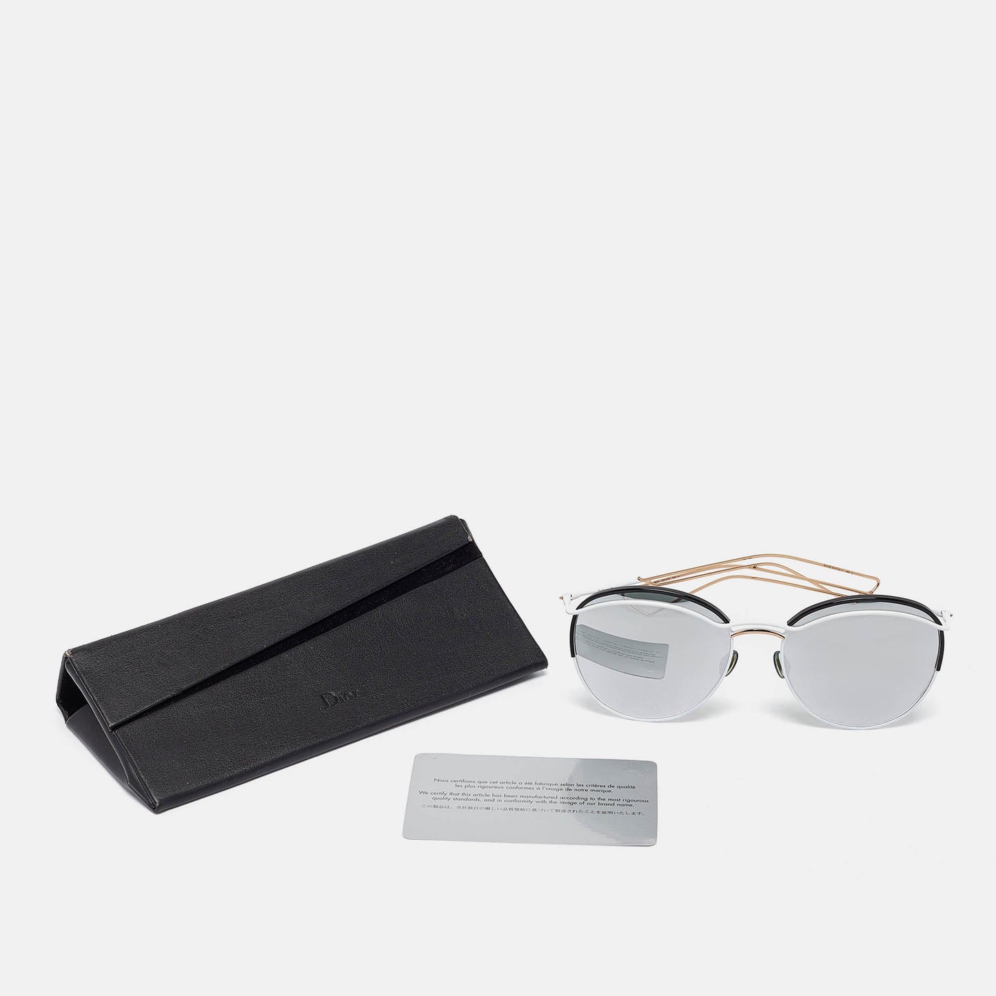Dior White/grey Mirrored Diorround Aviator Sunglasses