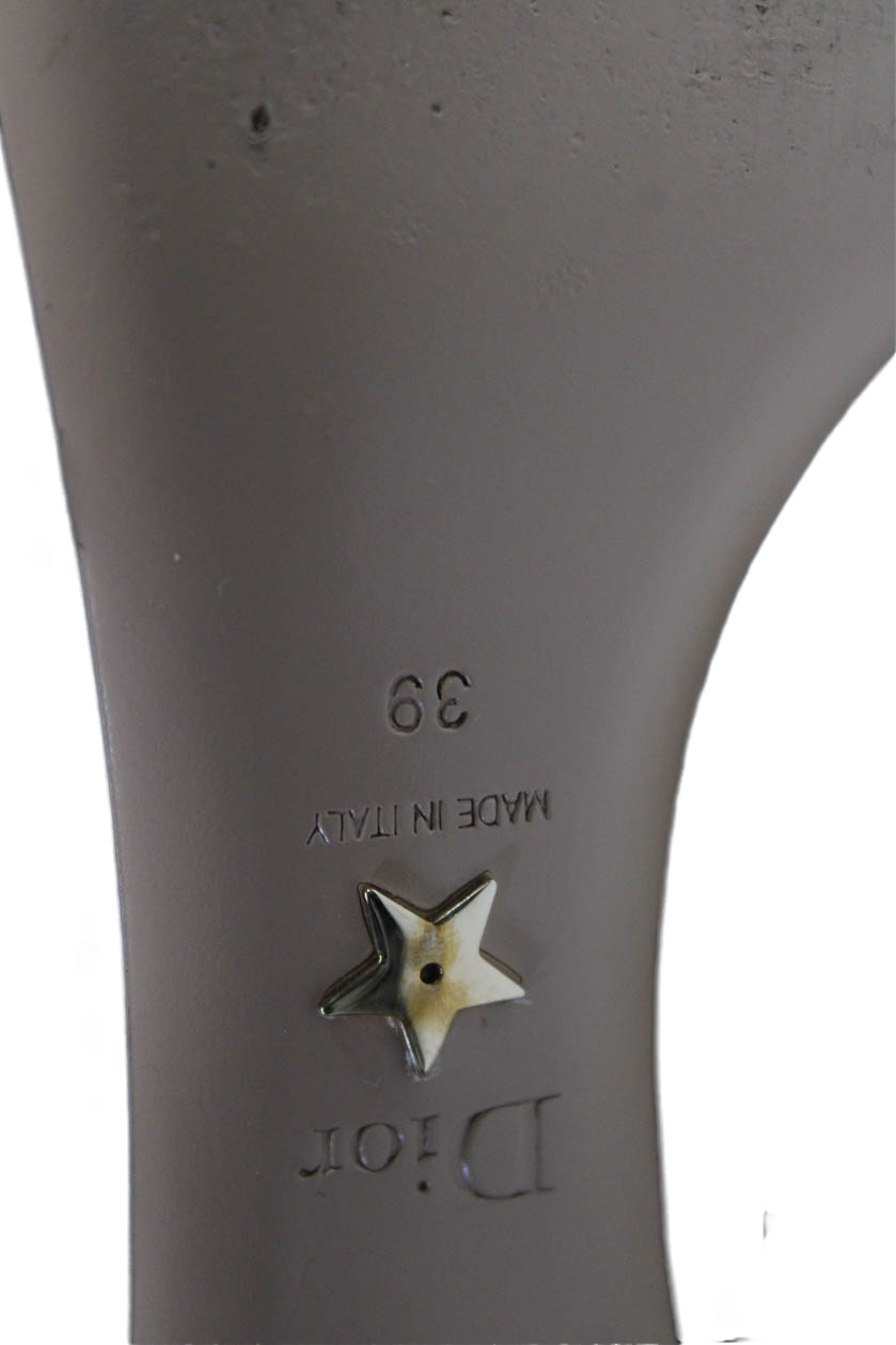 Dior Womens Black Suede Kitten Heels Over Knee Boots Shoes