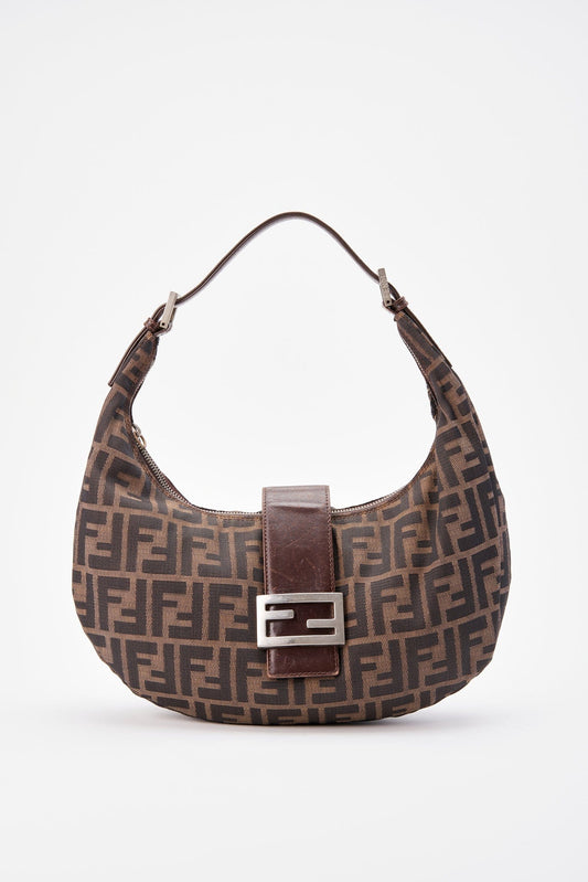 Vintage Fendi Zucca Canvas Croissant Bag