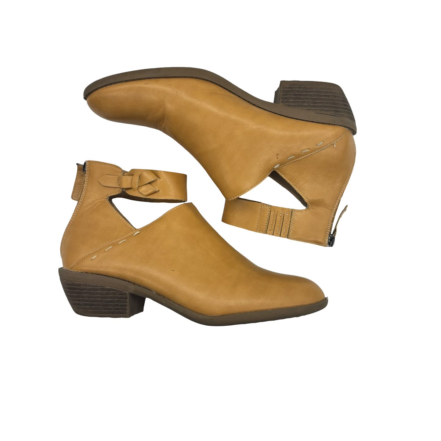 Boots Ankle Heels By Clothes Mentor In Brown, Size:11.5