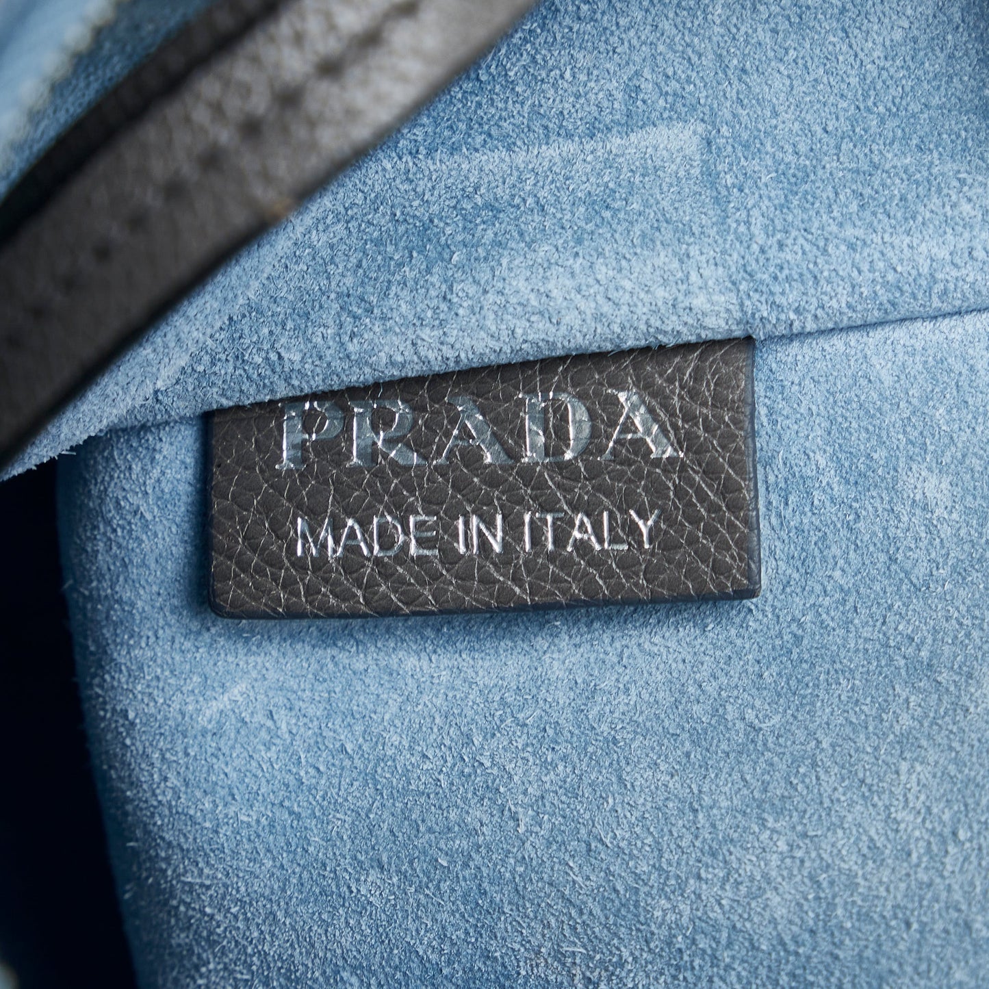 Gray Prada Glace Calf Etiquette Tote Bag