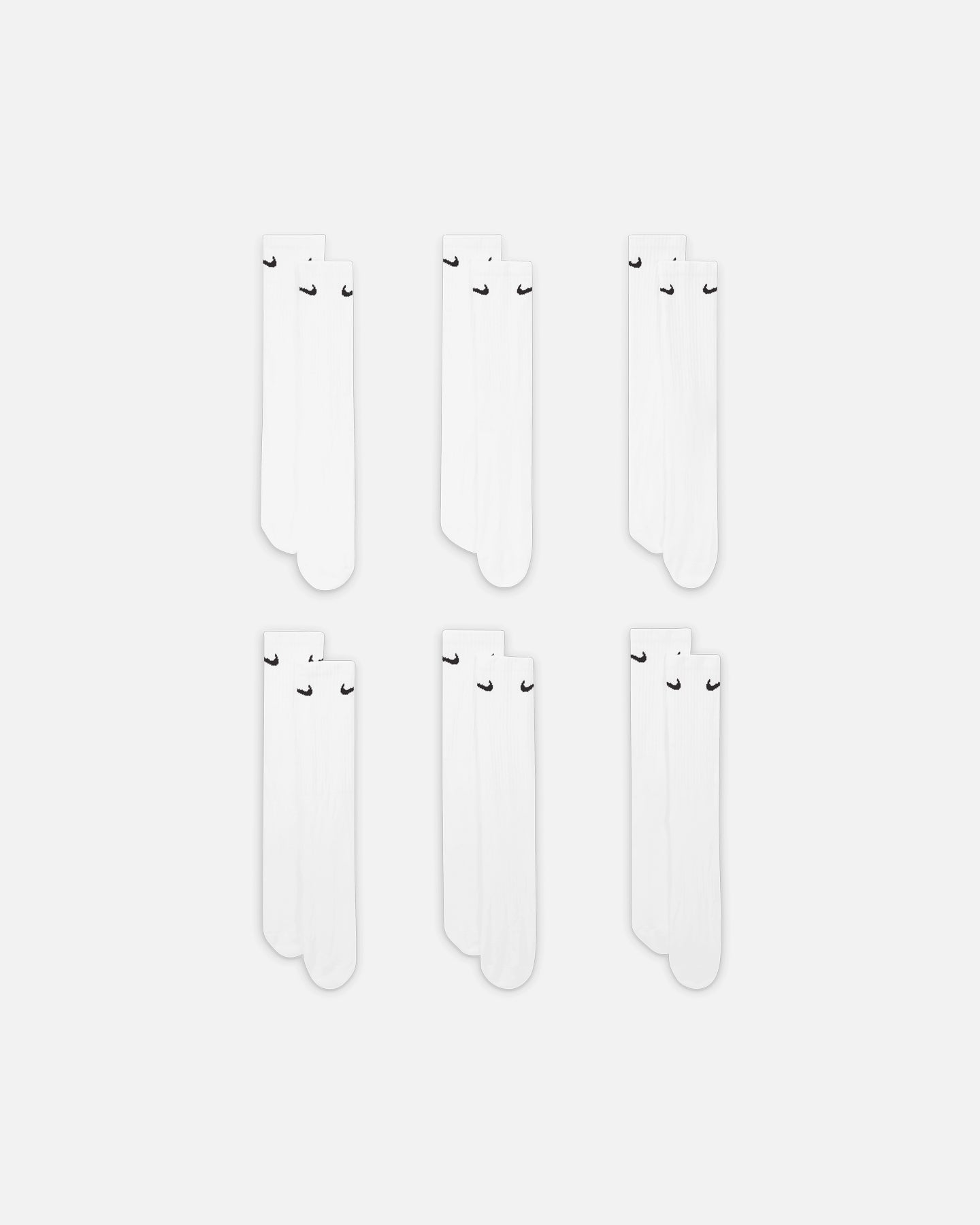 Nike Everday Cotton Cushioned Crew Socks 6 Pack White/Black