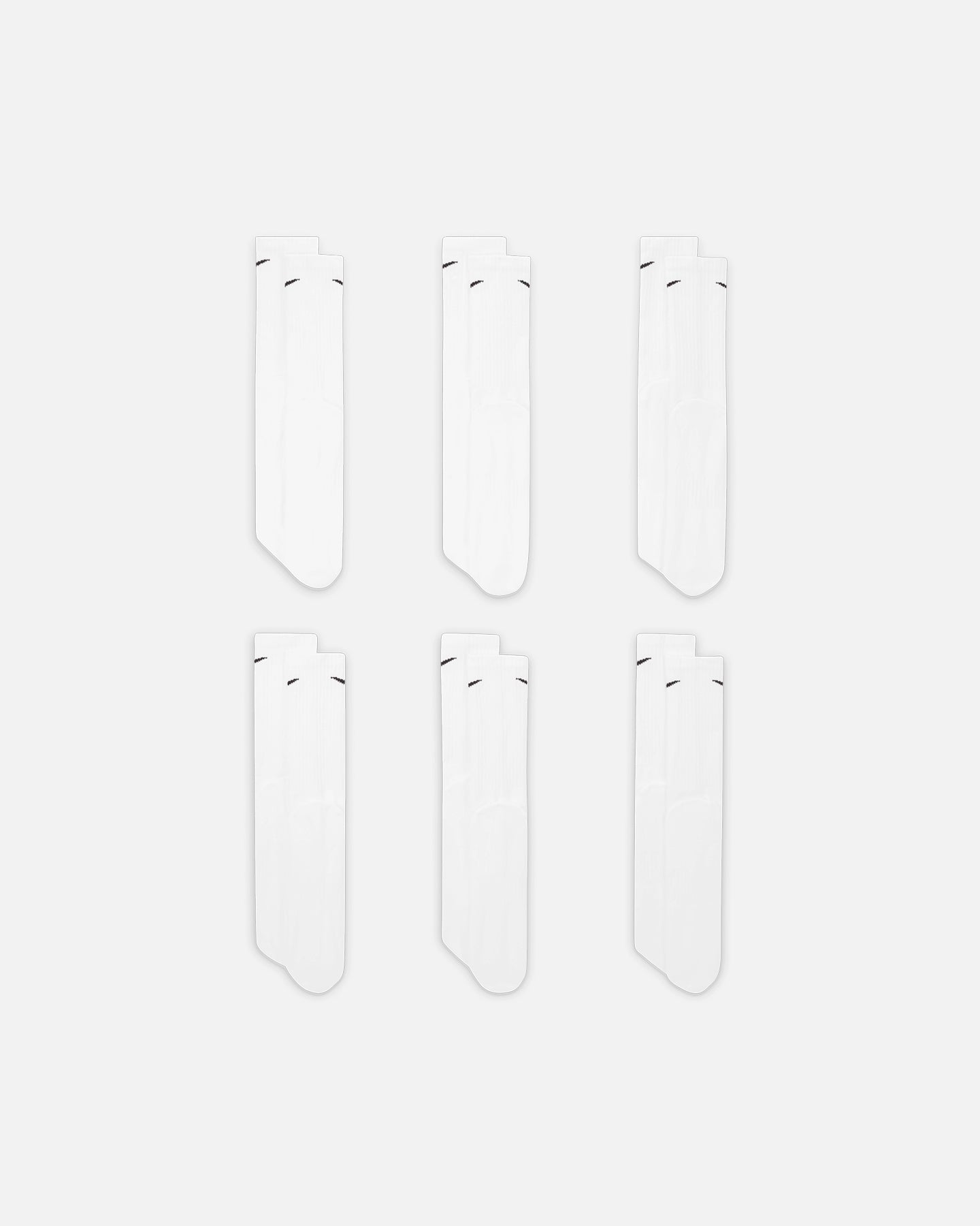 Nike Everday Cotton Cushioned Crew Socks 6 Pack White/Black