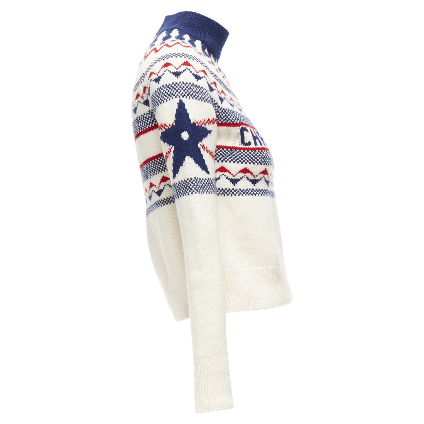 Christian Dior Dioralps cream wool cashmere fairisle sweater