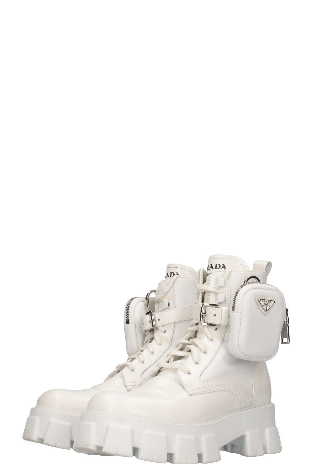 PRADA Monolith Boots White Nylon