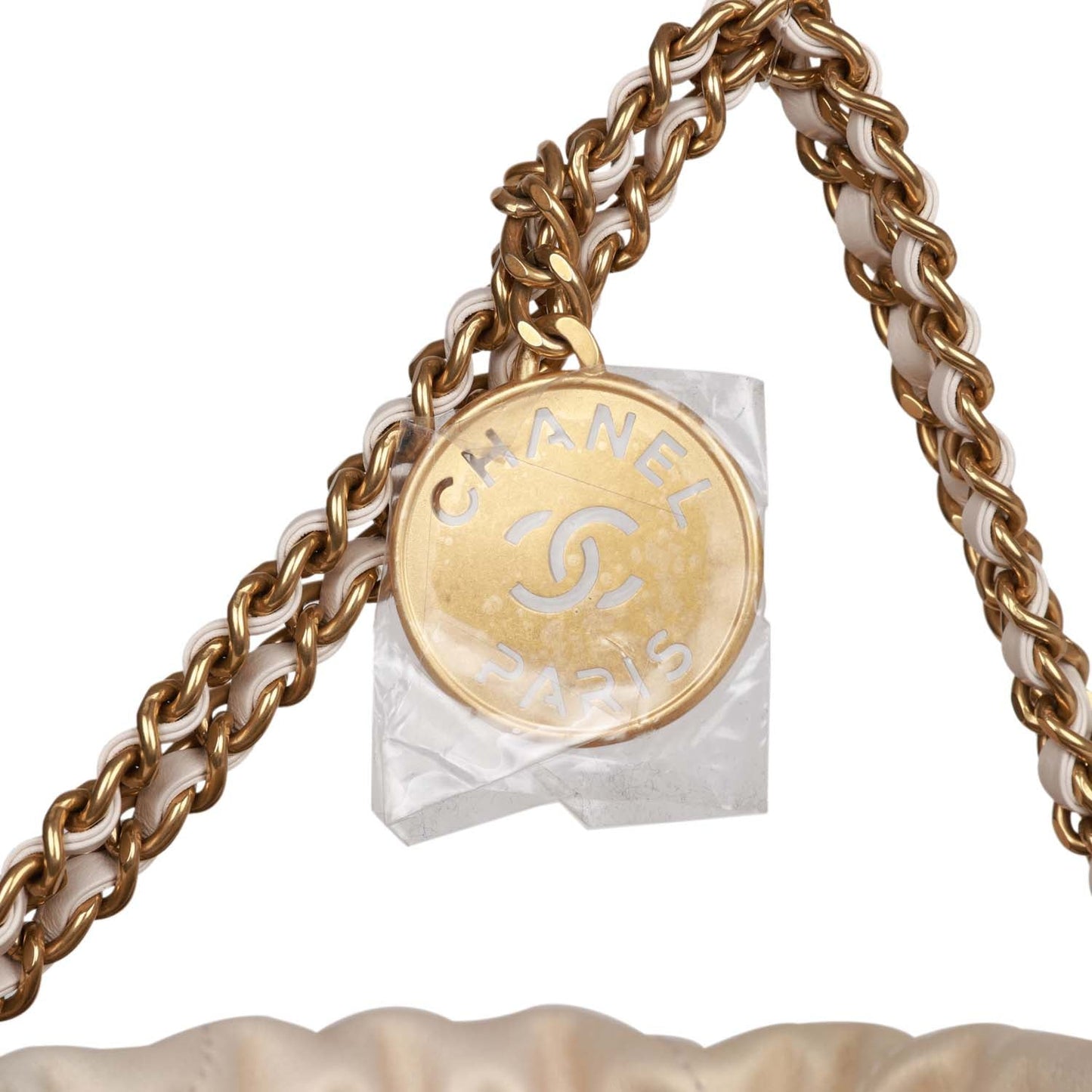 Chanel Mini 22 Bag Champagne Iridescent Calfskin Gold Hardware