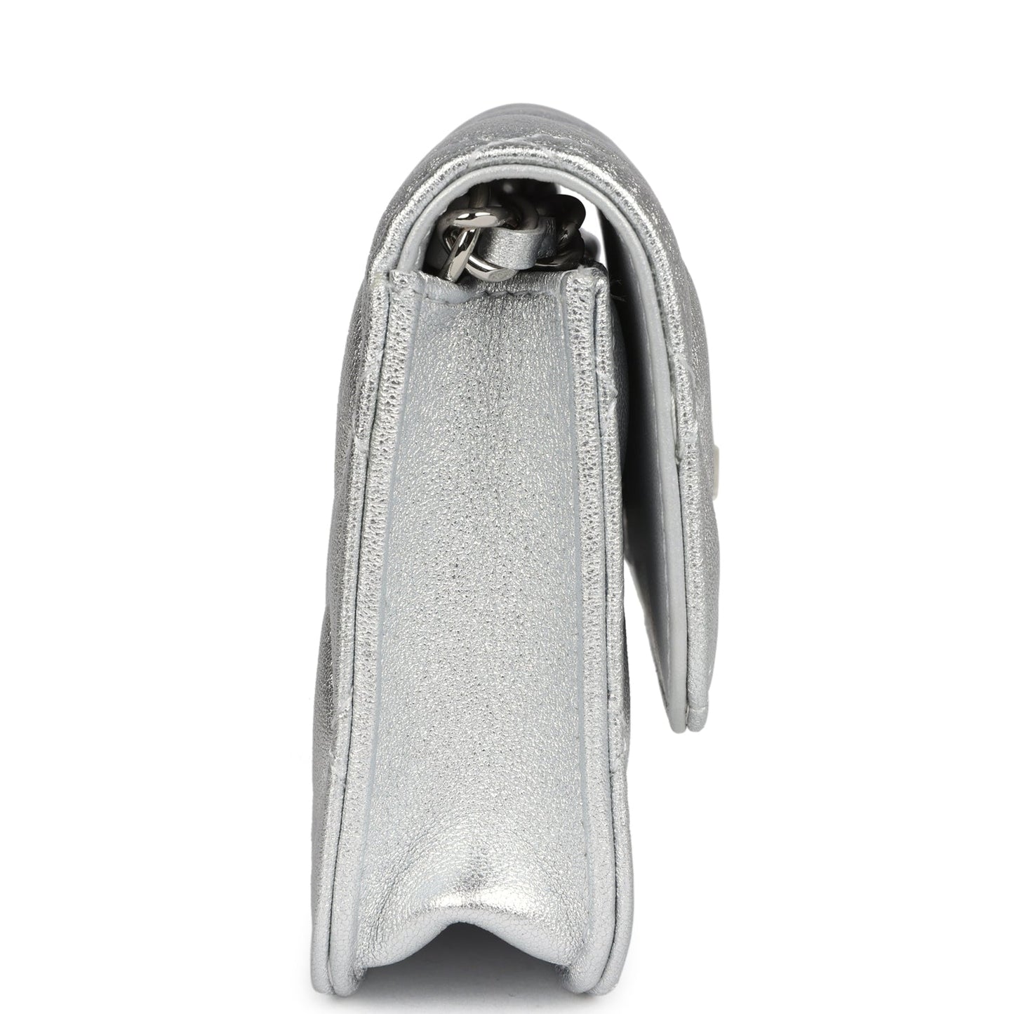 Chanel Crystal CC Walk Of Fame Clutch on Chain Silver Metallic Goatskin Silver Hardware