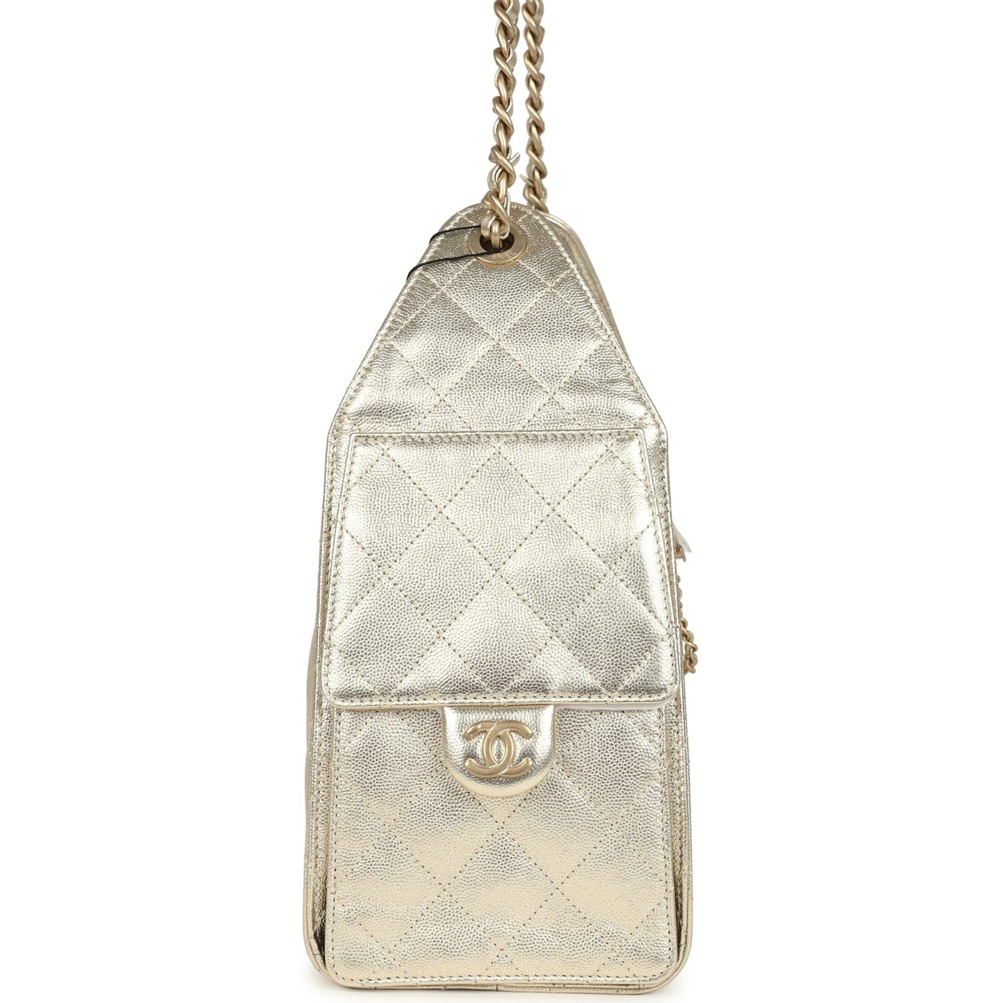 Chanel Small 25 Hobo Bag Metallic Gold Caviar Light Gold Hardware