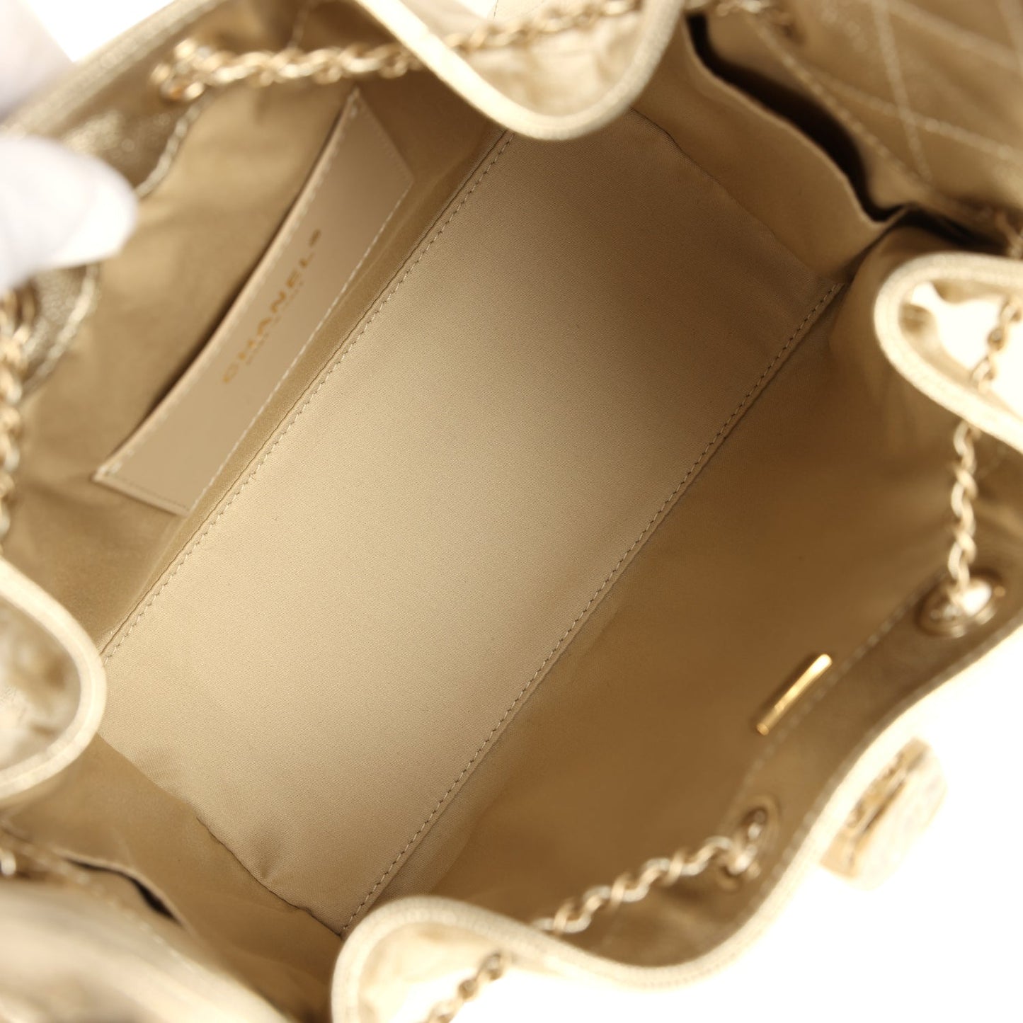 Chanel Small 25 Hobo Bag Metallic Gold Caviar Light Gold Hardware