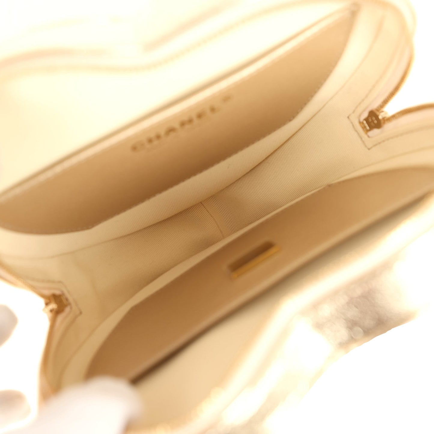 Chanel CC In Love Large Heart Bag with Chain Gold Metallic Lambskin Light Gold Hardware