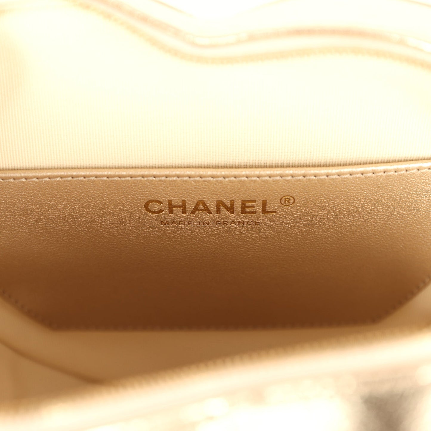 Chanel CC In Love Large Heart Bag with Chain Gold Metallic Lambskin Light Gold Hardware