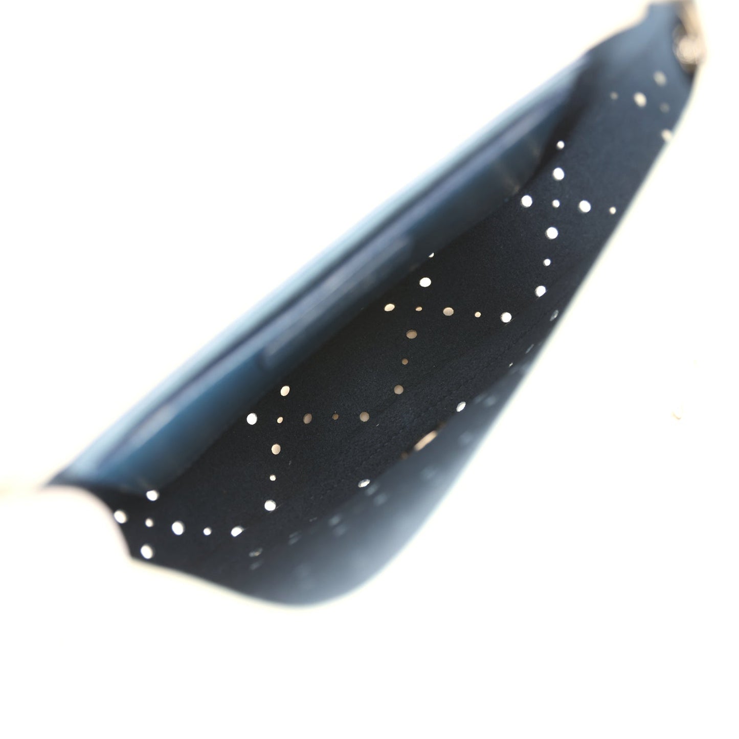 Pre-owned Chanel Perforated Messenger Bag White Caviar Silver Hardware