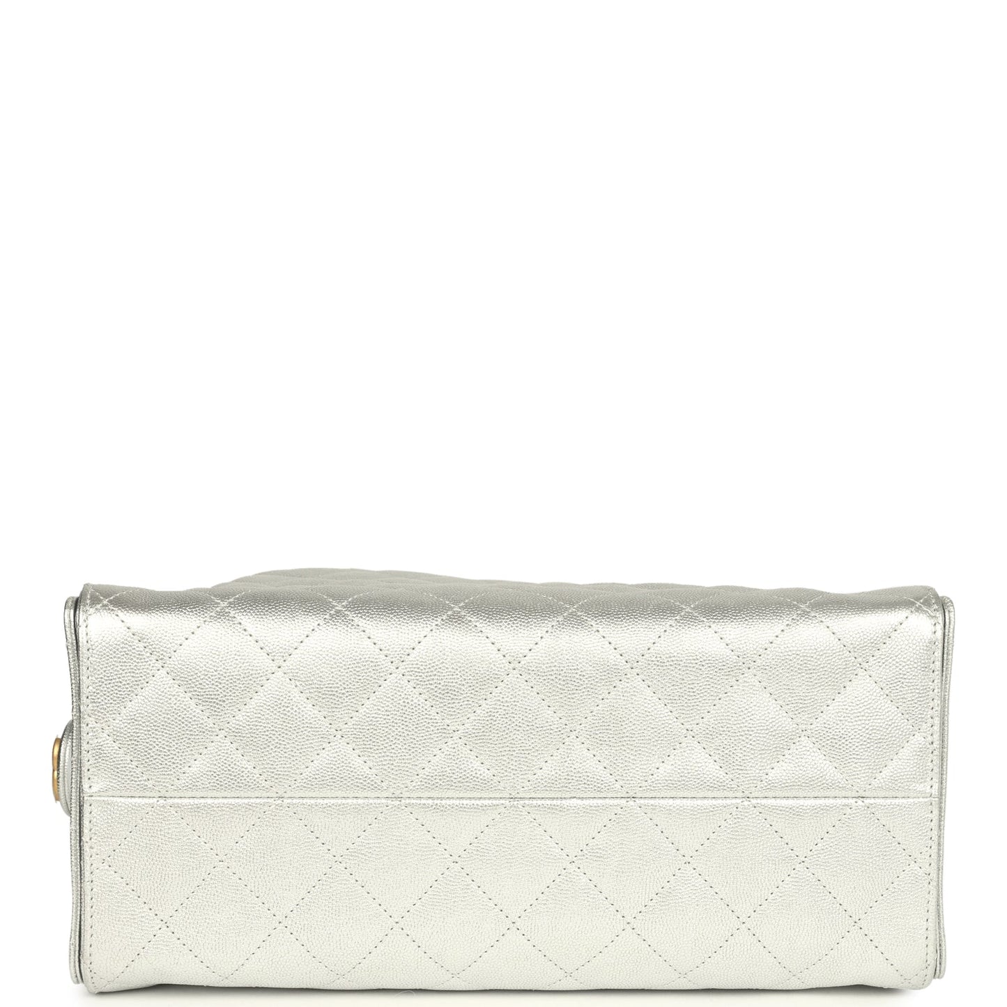 Chanel Medium 25 Hobo Bag Metallic Silver Caviar Antique Gold Hardware