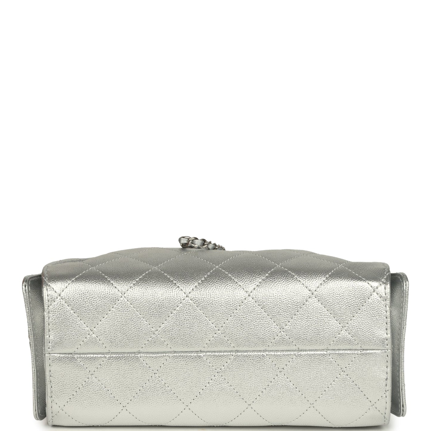 Chanel Mini 25 Hobo Bag Metallic Silver Caviar Silver Hardware