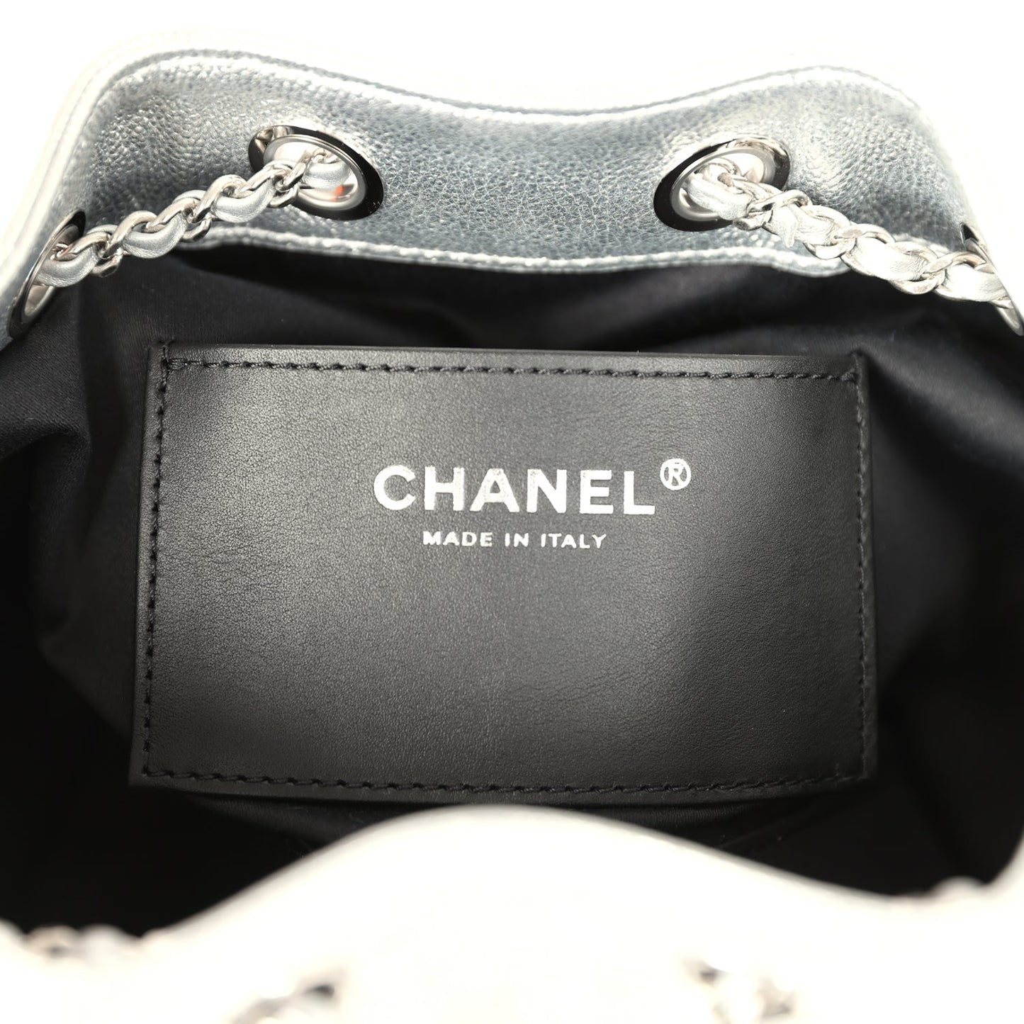 Chanel Mini 25 Hobo Bag Metallic Silver Caviar Silver Hardware