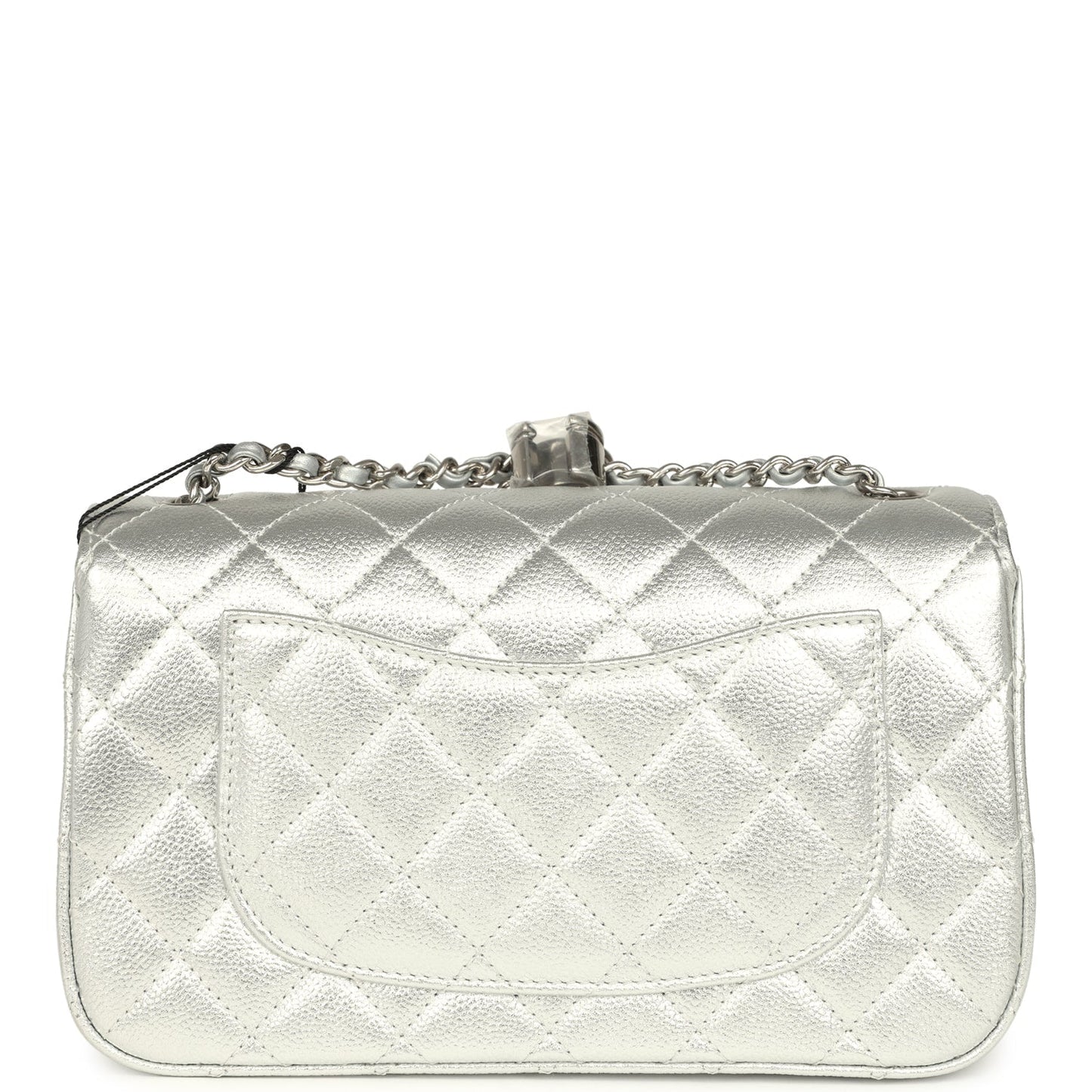 Chanel Mini CC Crush Flap Bag Silver Metallic Caviar Silver Hardware