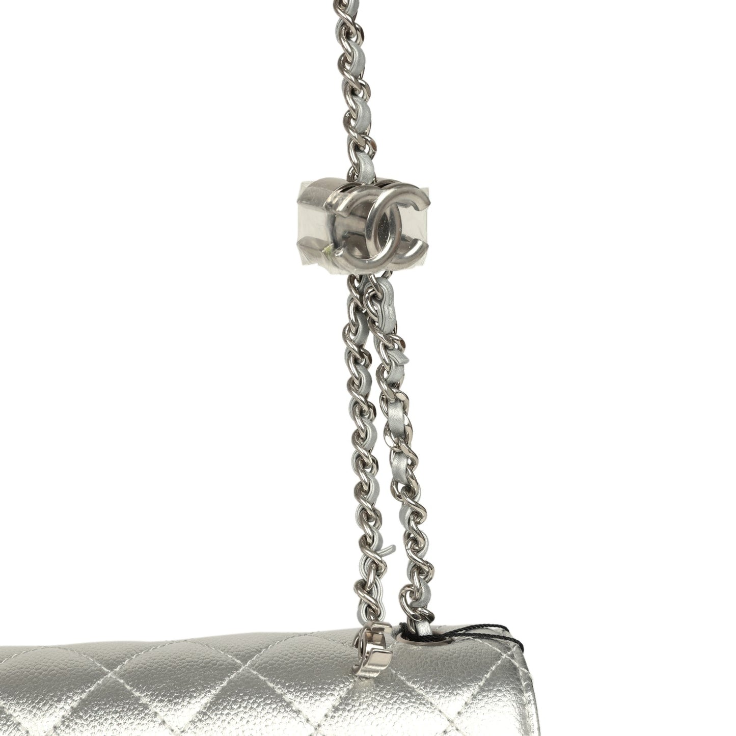 Chanel Mini CC Crush Flap Bag Silver Metallic Caviar Silver Hardware